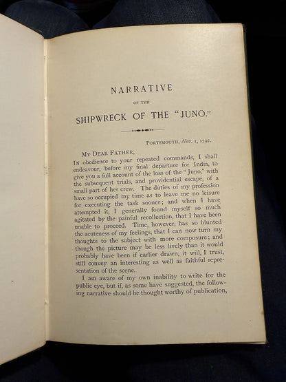 1892 Narrative of the Shipwreck of the Juno : With Notes Never Before Published