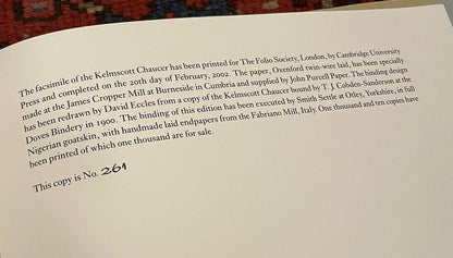 Kelmscott Press : The Works of Geoffrey Chaucer : Folio Society : William Morris