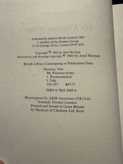 1985 My Kleinian Home : Nini Herman : Signed by Author