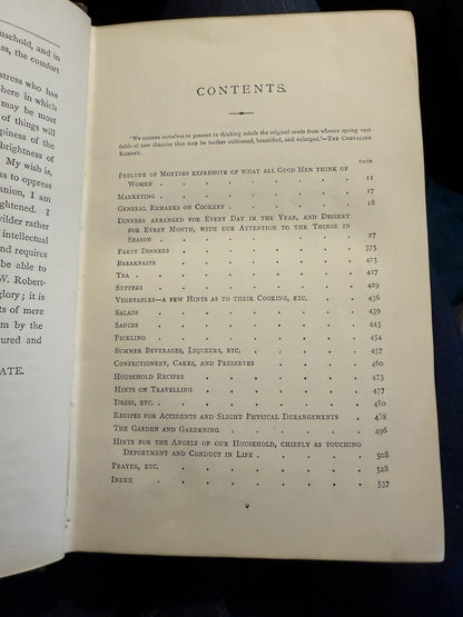 Things a Lady Would Like to Know : Victorian Women's Book / Recipes c1875