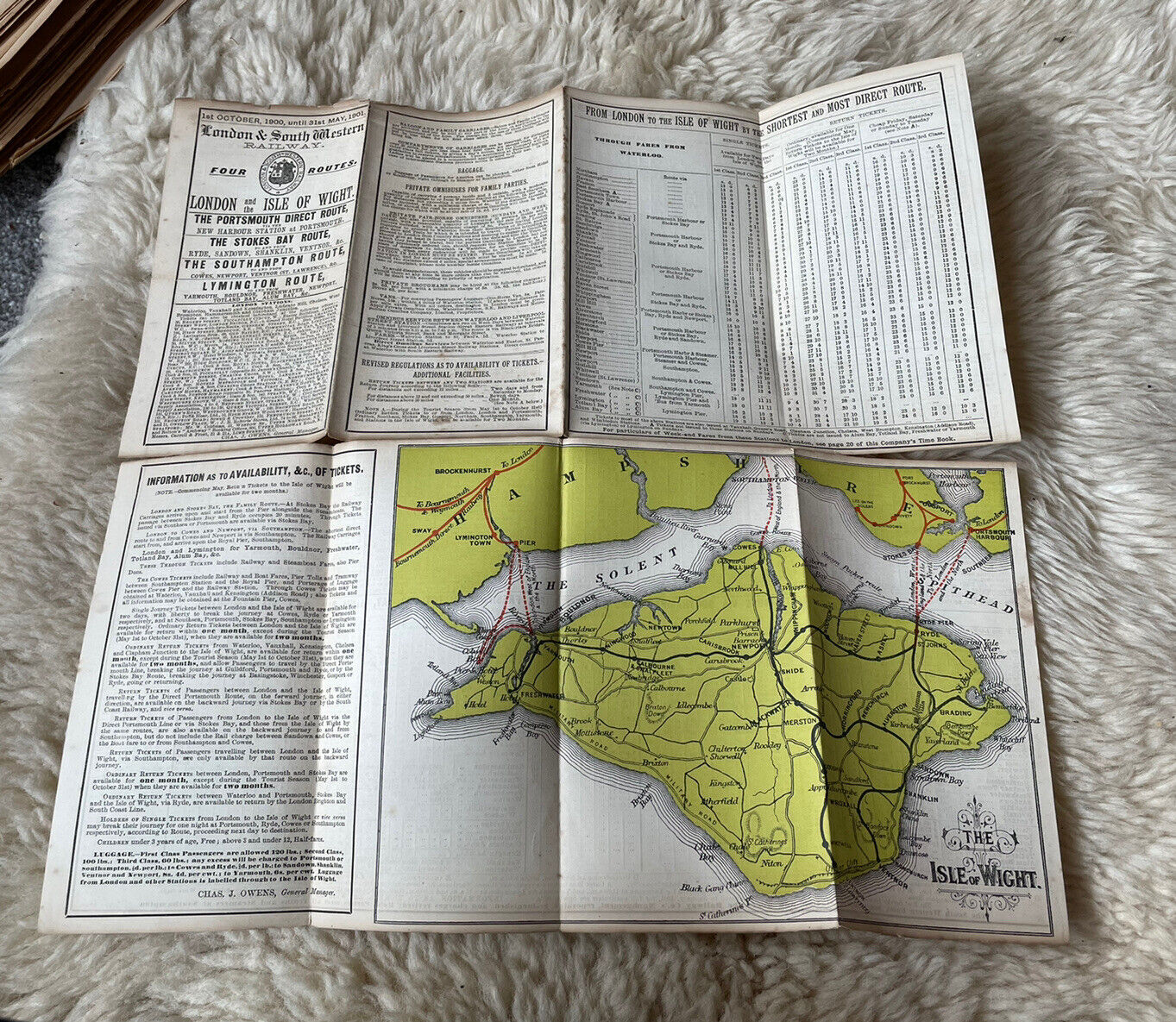 Isle of Wight (Black's Guide) Sailing the Solent : 1900 Railway Timetable + Maps