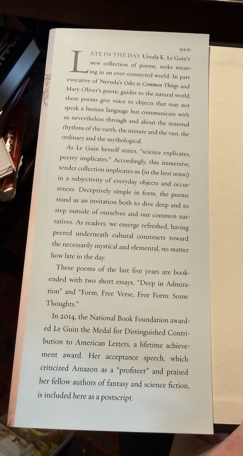 Ursula Le Guin (SIGNED) Late in the Day : Poems 2010-2014