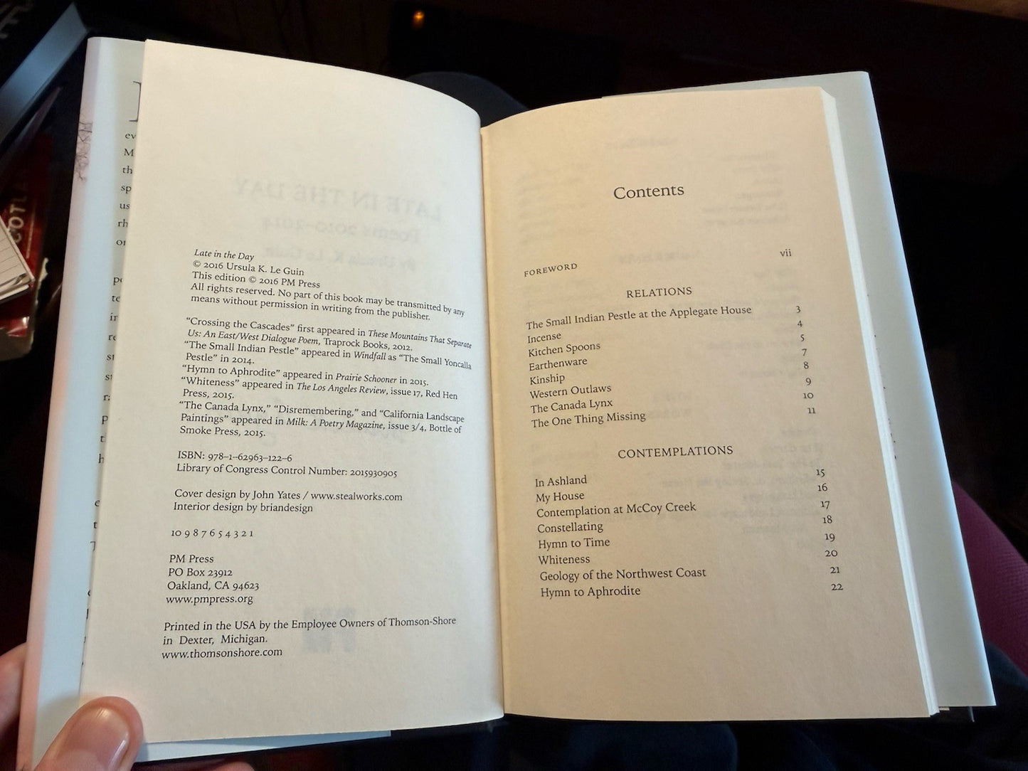 Ursula Le Guin (SIGNED) Late in the Day : Poems 2010-2014