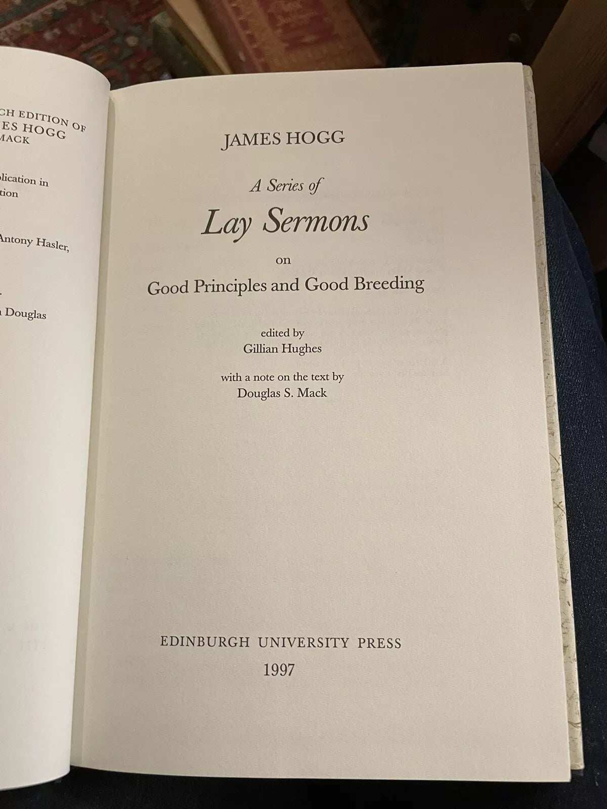 Lay Sermons The Collected Works of James Hogg No 5