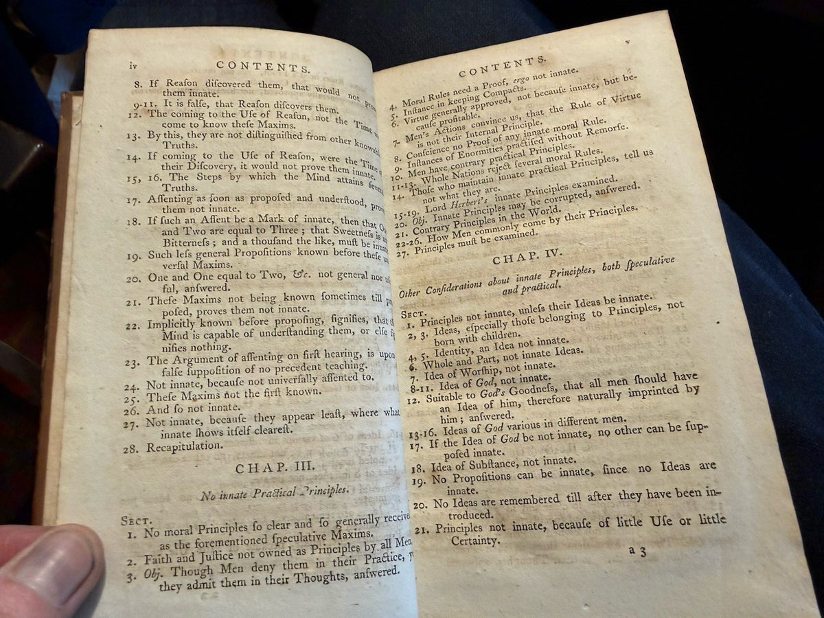 1793 John Locke : An Essay Concerning Human Understanding (3 Volumes)
