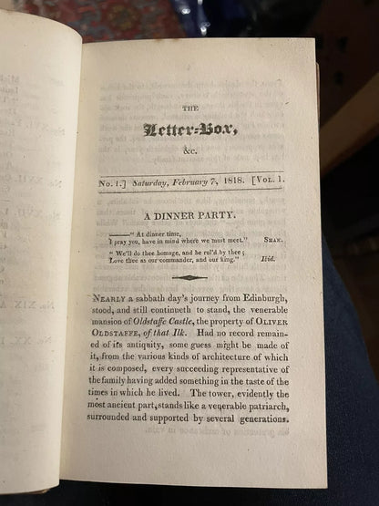 1818 The Letter-Box or Edinburgh Weekly Censor : Edited by Oliver Oldstaffe