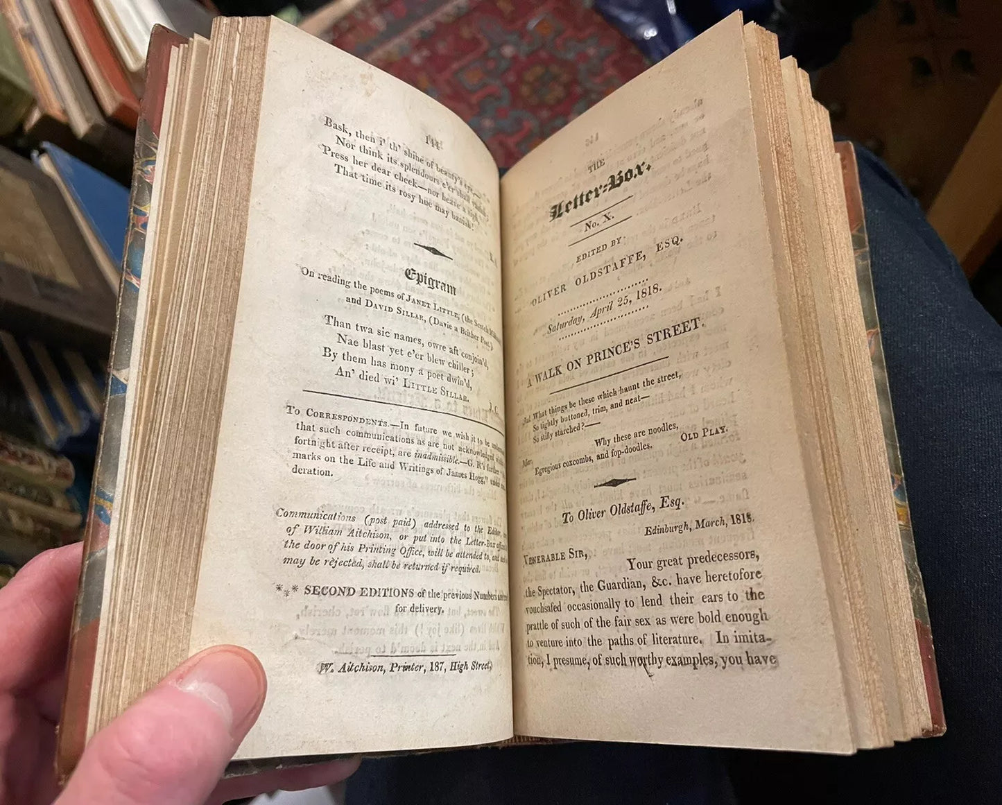 1818 The Letter-Box or Edinburgh Weekly Censor : Edited by Oliver Oldstaffe