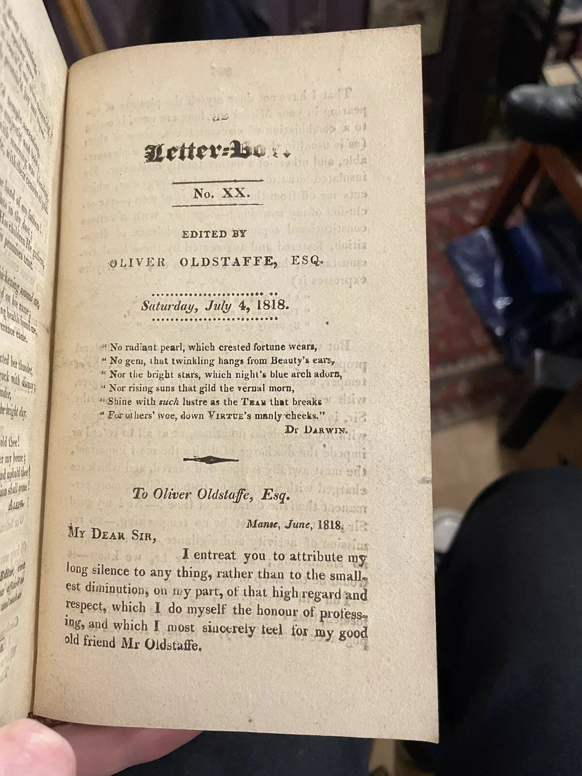 1818 The Letter-Box or Edinburgh Weekly Censor : Edited by Oliver Oldstaffe