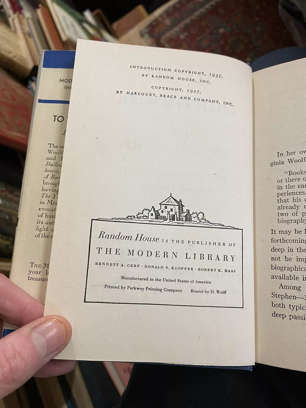 Virginia Woolf : To the Lighthouse : Modern Library Edition 1937 : Dust Jacket