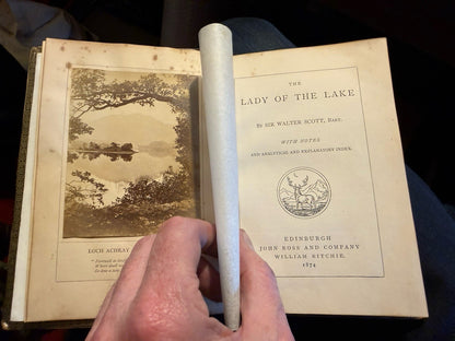 Lady of the Lake : Sir Walter Scott : Mauchline Binding : Wooden Boards 1874