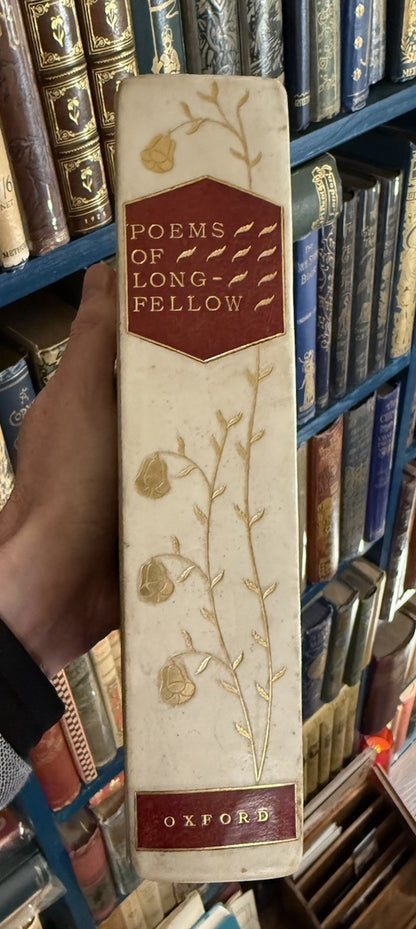1901 Poetical Works of Henry Wadsworth Longfellow : Arts & Crafts Vellum Binding