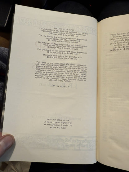 J R R Tolkien : The Lord Of The Rings : First Deluxe Edition 1969 : India Paper