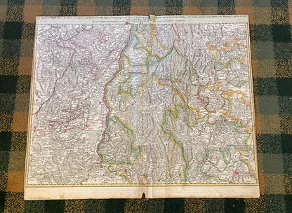 1720 Map : Copper Engraving : Germany : The Rhine : Baden : Black Forest