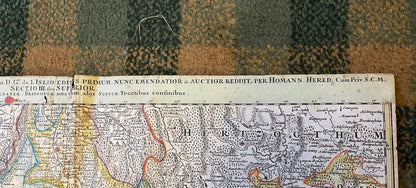 1720 Map : Copper Engraving : Germany : The Rhine : Baden : Black Forest