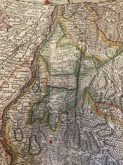 1720 Map : Copper Engraving : Germany : The Rhine : Baden : Black Forest