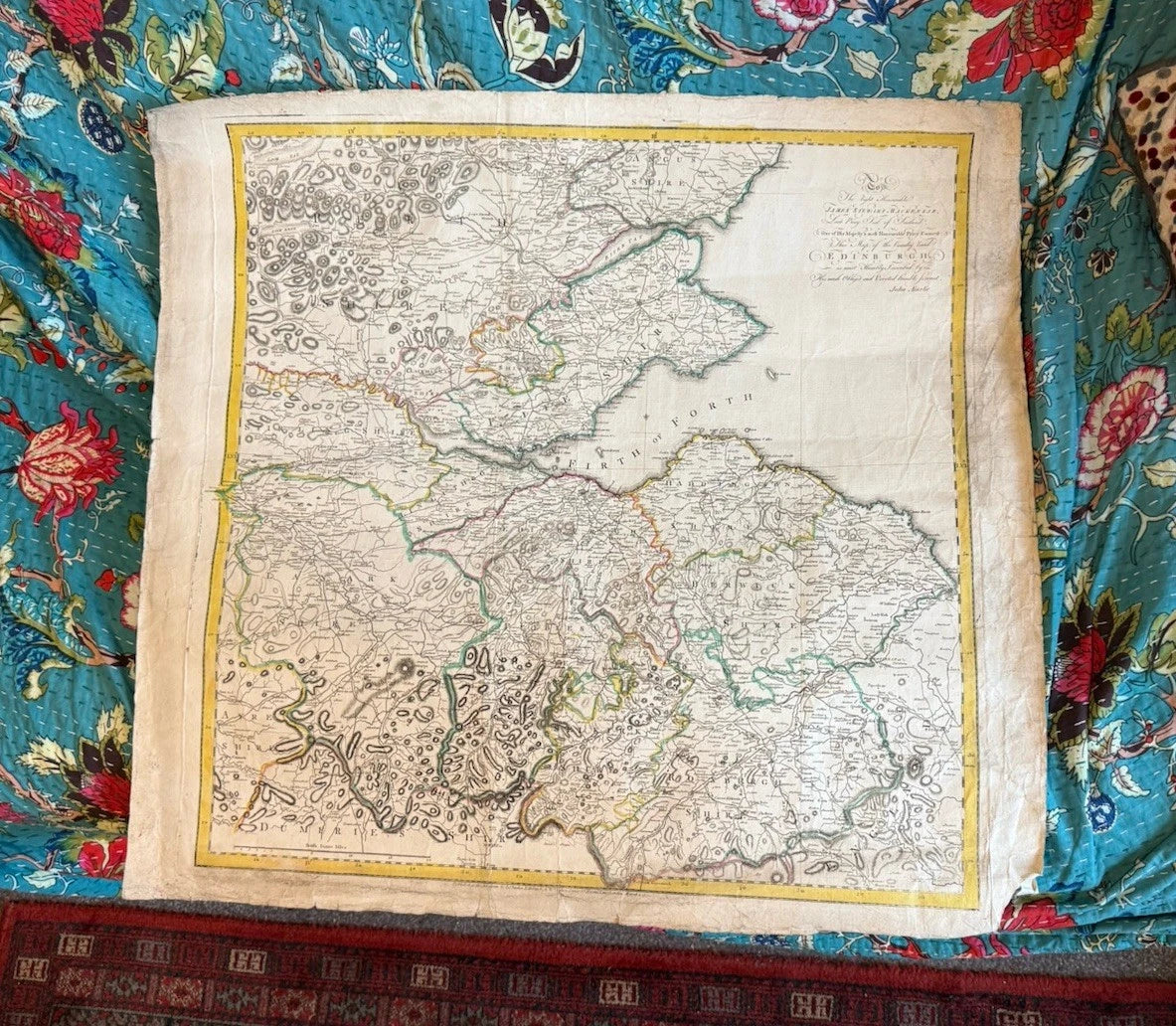 1779 Ainslie's Map of the Environs of Edinburgh : 18th Century Original Antique