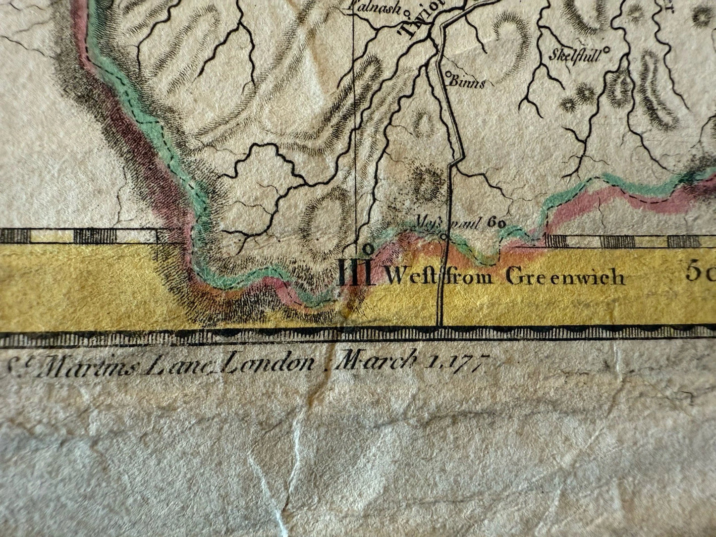 1779 Ainslie's Map of the Environs of Edinburgh : 18th Century Original Antique