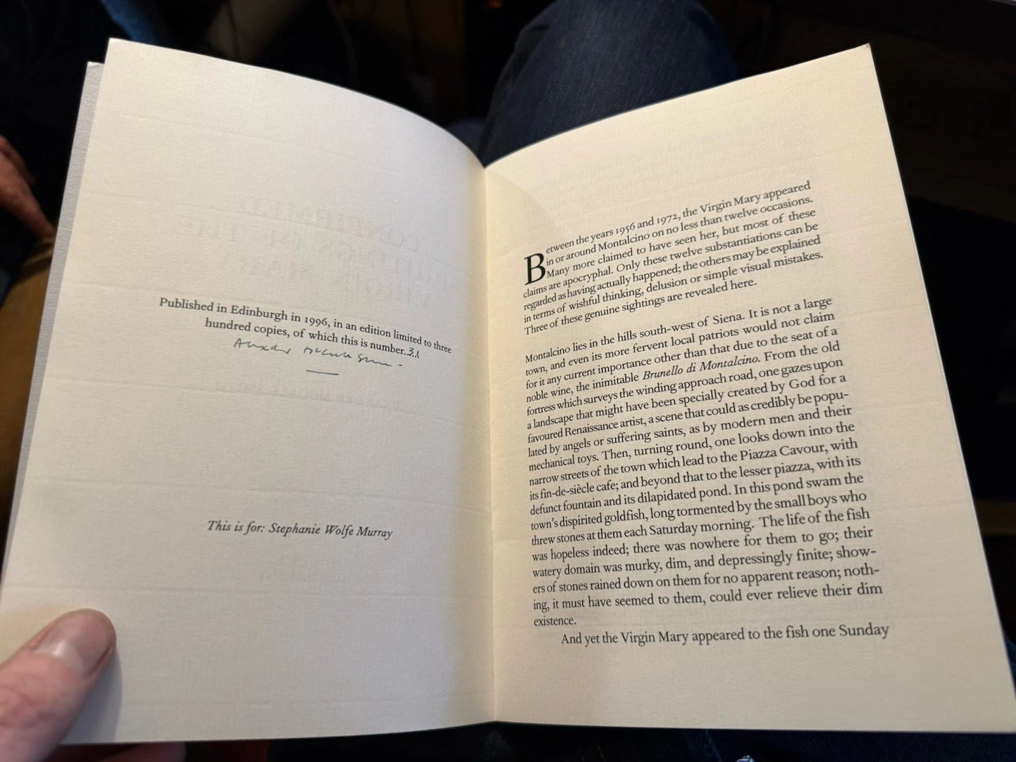 SIGNED Alexander McCall Smith : Confirmed Sighting of the Virgin Mary #125/350