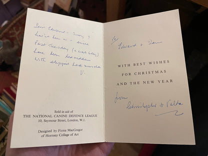 Hugh MacDiarmid (C M Grieve) & Valda Christmas Card to John Updike Booksellers