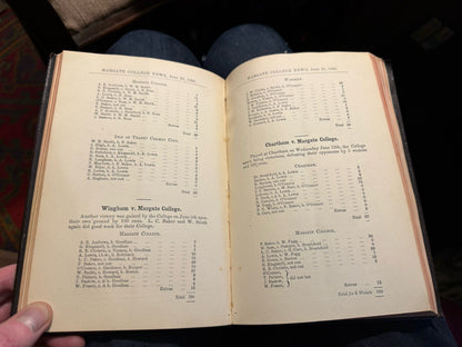 Margate College (Kent) Our News : Oct 1888 - Aug 1890 School Magazine Cricket