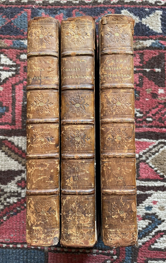 1789 Melmoth's Travels in Switzerland (3 vols) Engraved Mountain Ranges