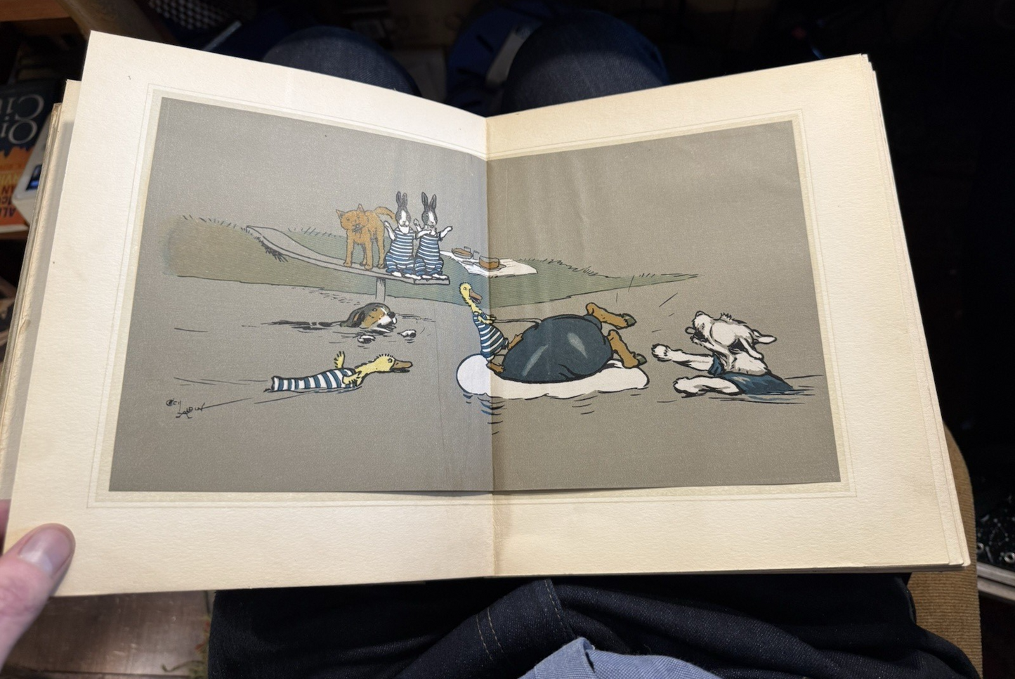 Cecil Aldin's Merry Party : Anthropomorphic Pigs, Dogs, Cats : Scarce 1st Ed