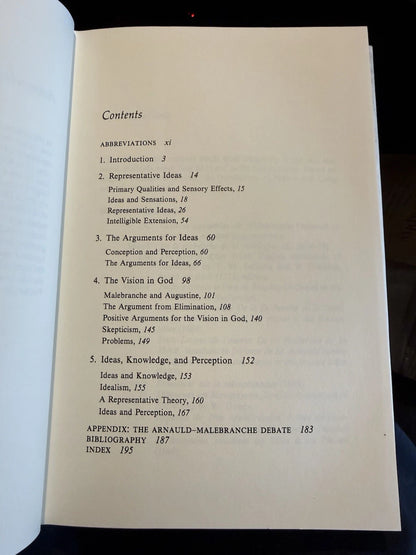 Malebranche and Ideas : Steven Nadler : French Philosophy : Oxford 1992