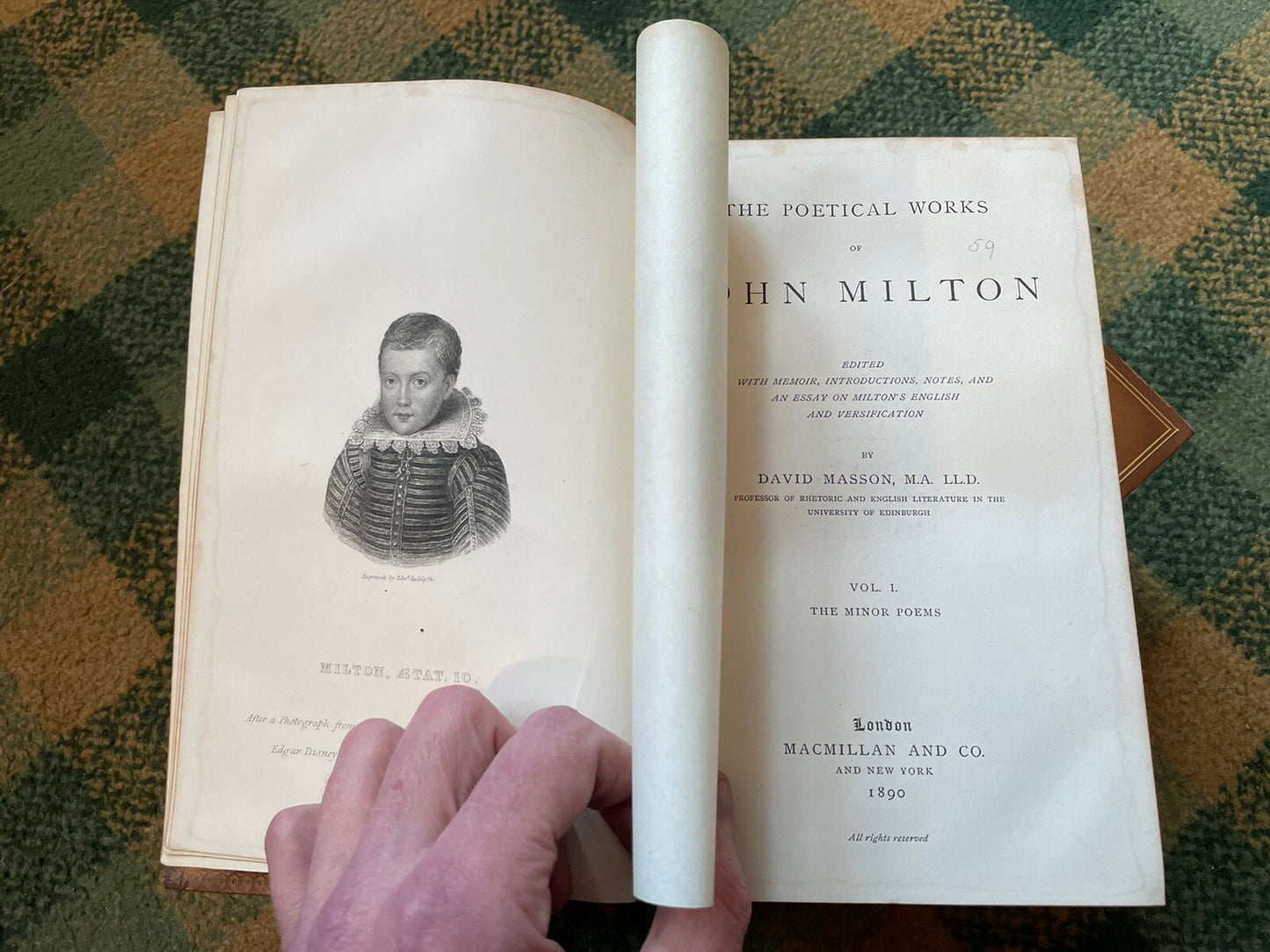 The Poetical Works of John Milton (3 Volumes) Handsome Calf Bindings 1890s