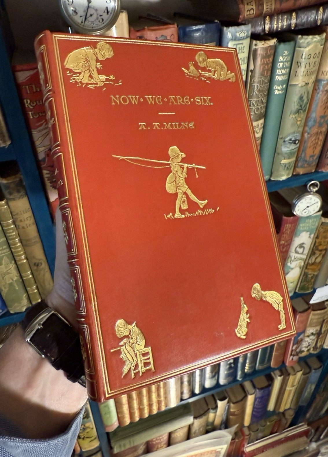 A A Milne : Now We Are Six : 1st/1st : Fine Binding (Baynun Riviere) 1927