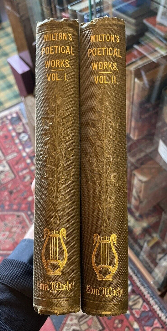 1853 Milton's Poetical Works (2 Volumes) Gilfillan : Paradise Lost / Regained