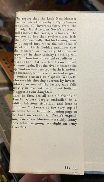 Compton Mackenzie : The Rival Monster : First Edition 1952 ( In Dust Jacket)