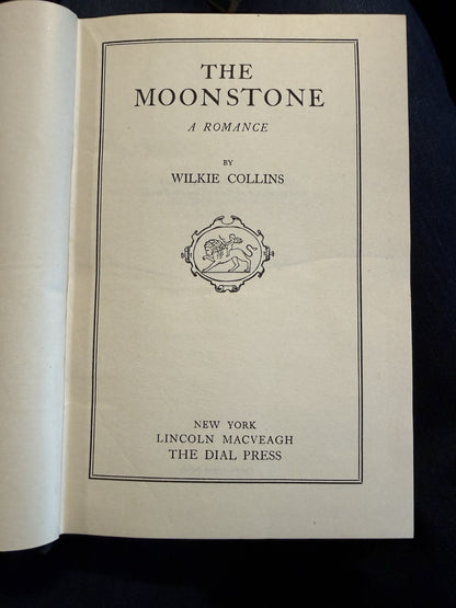 c.1927 Wilkie Collins : The Moonstone : Original Dust Jacket : Astor Library Ed