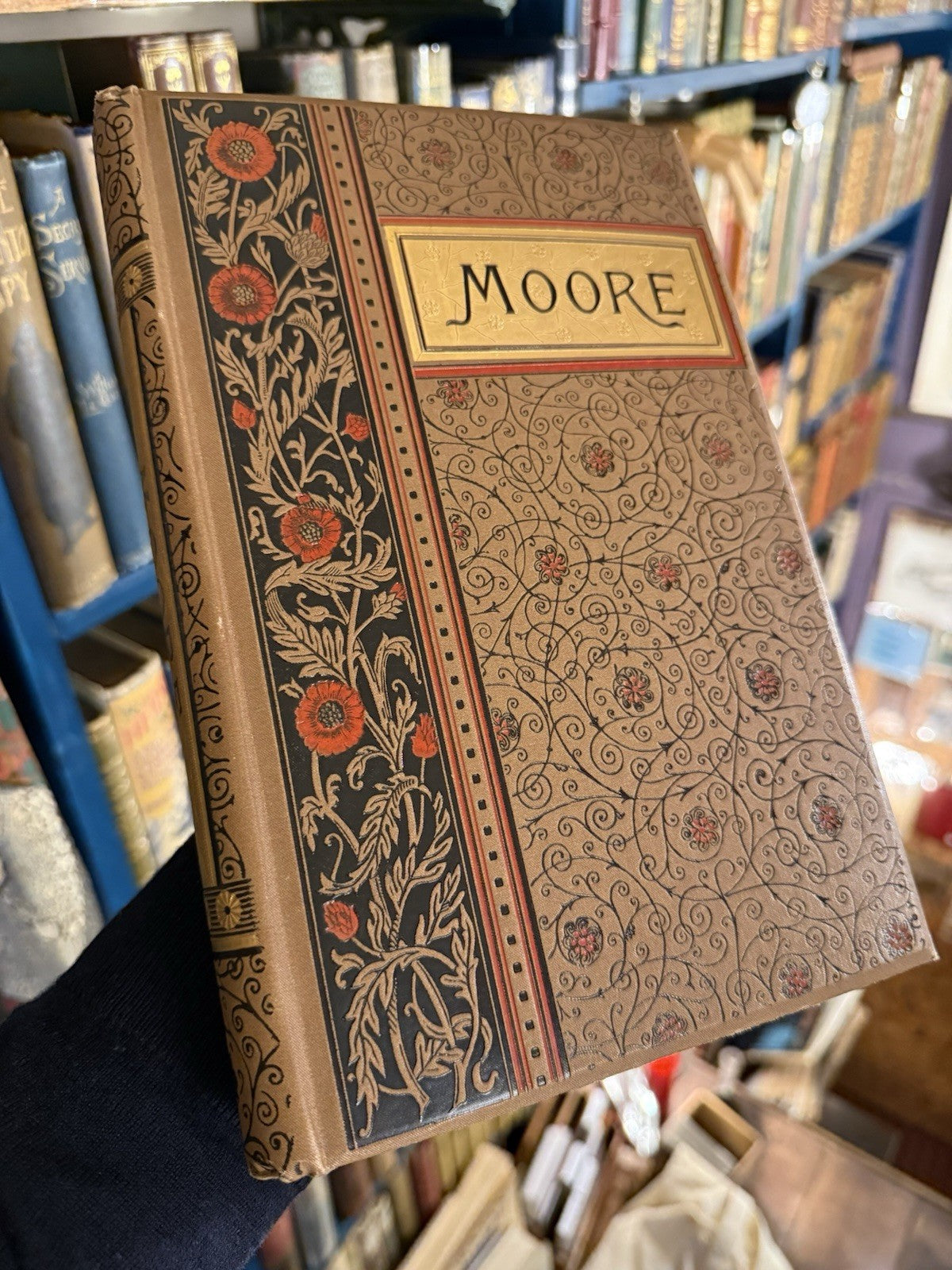 1888 The Poetical Works of Thomas Moore : Illustrated : Decorative Cloth Binding