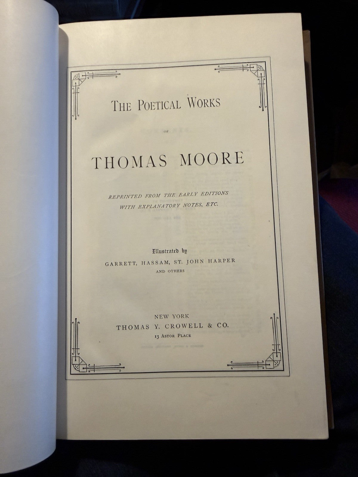 1888 The Poetical Works of Thomas Moore : Illustrated : Decorative Cloth Binding