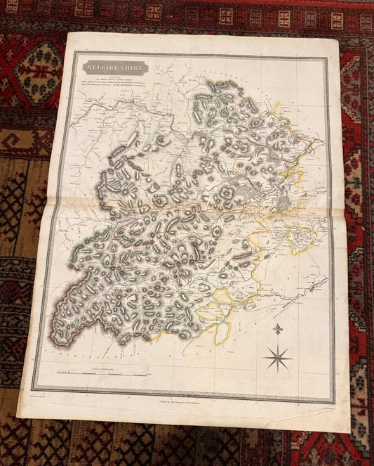 1824 Map SELKIRKSHIRE Thomson ATLAS of SCOTLAND Scottish Borders