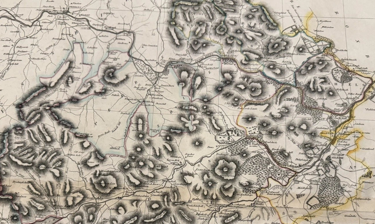 1824 Map SELKIRKSHIRE Thomson ATLAS of SCOTLAND Scottish Borders