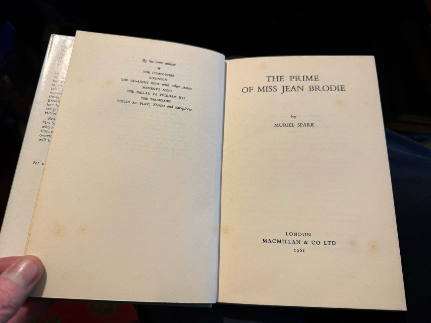 Muriel Spark : The Prime of Miss Jean Brodie : First Edition 1961