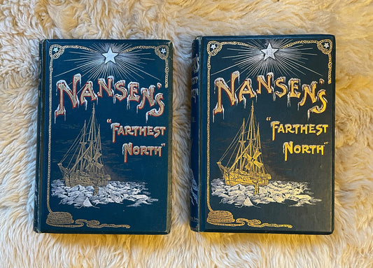 1898 NANSENS FARTHEST NORTH (2 Vols) POLAR EXPLORATION Illustrated MAPS