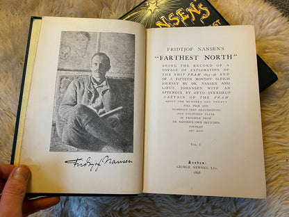 1898 NANSENS FARTHEST NORTH (2 Vols) POLAR EXPLORATION Illustrated MAPS