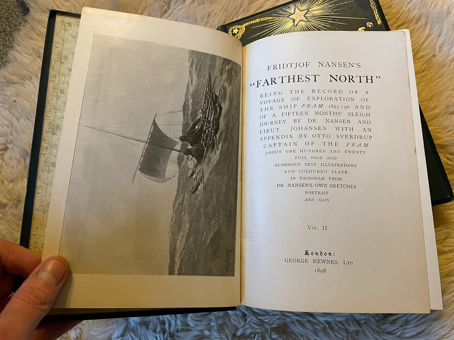 1898 NANSENS FARTHEST NORTH (2 Vols) POLAR EXPLORATION Illustrated MAPS