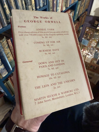 1949 George Orwell : Nineteen Eighty-Four : First Edition / First Printing in DW