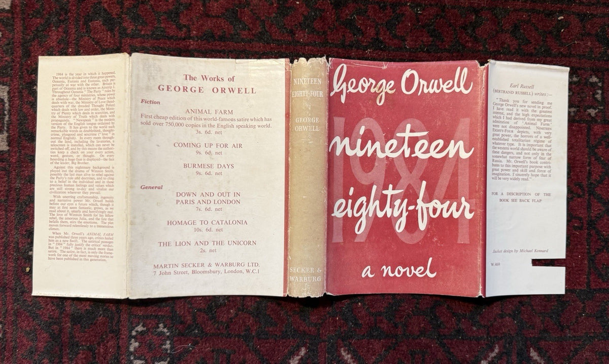 1949 George Orwell : Nineteen Eighty-Four : First Edition / First Printing in DW