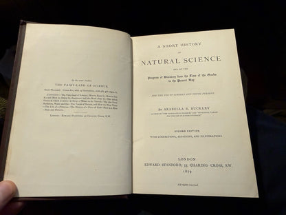 Arabella B. Buckley : A Short History of Natural Science : Second Edition 1897