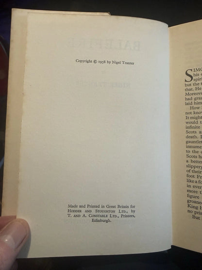 Nigel Tranter : Balefire : 1st Edition 1958 : Story of an Ancient Scottish Feud