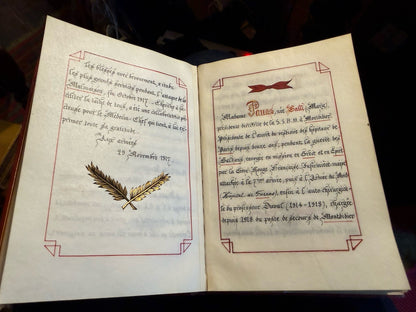 Illuminated Manuscript : Red Cross Nurse : Florence Nightingale Award : WWI