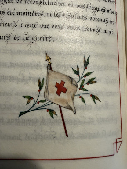 Illuminated Manuscript : Red Cross Nurse : Florence Nightingale Award : WWI