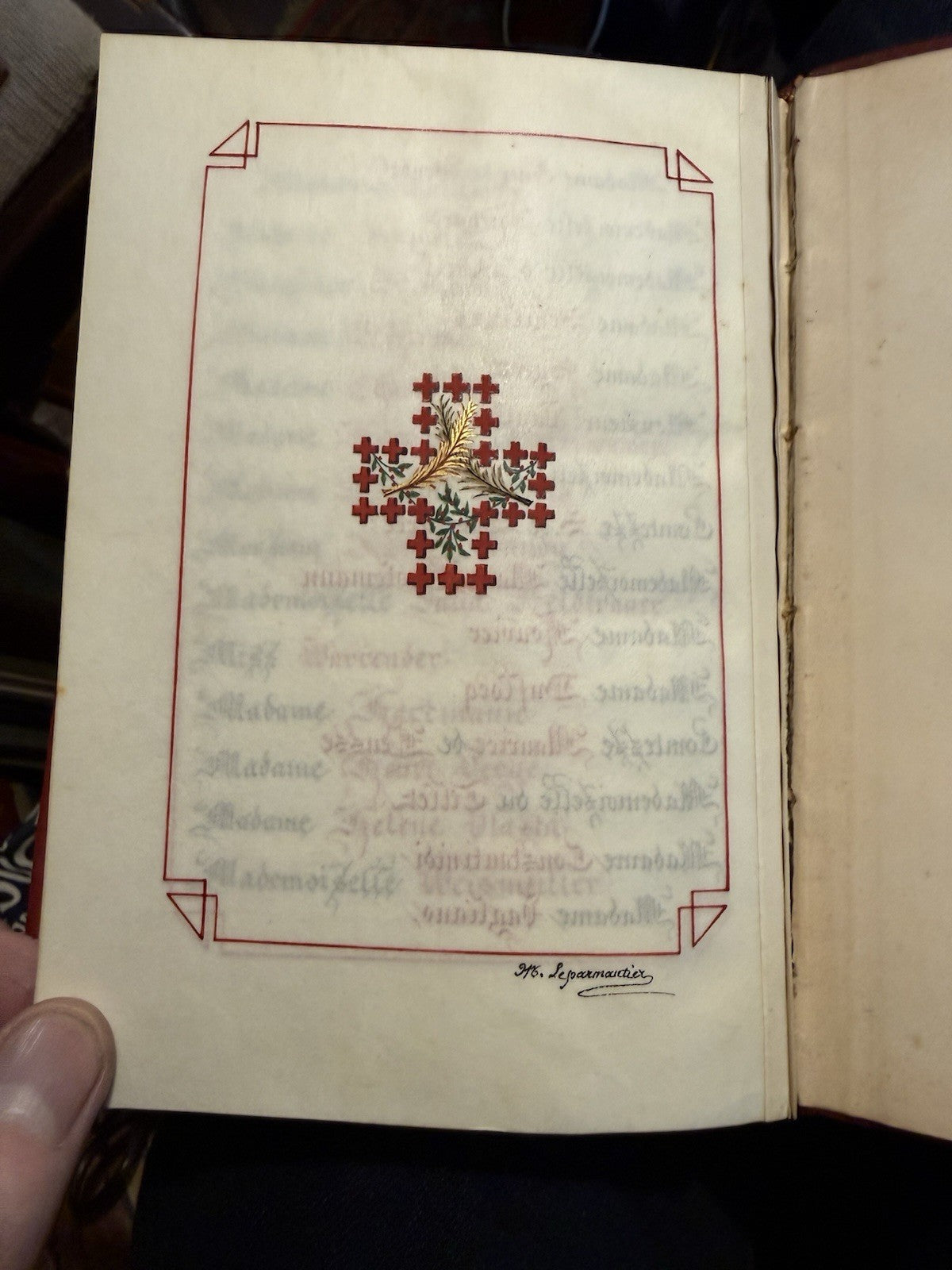 Illuminated Manuscript : Red Cross Nurse : Florence Nightingale Award : WWI
