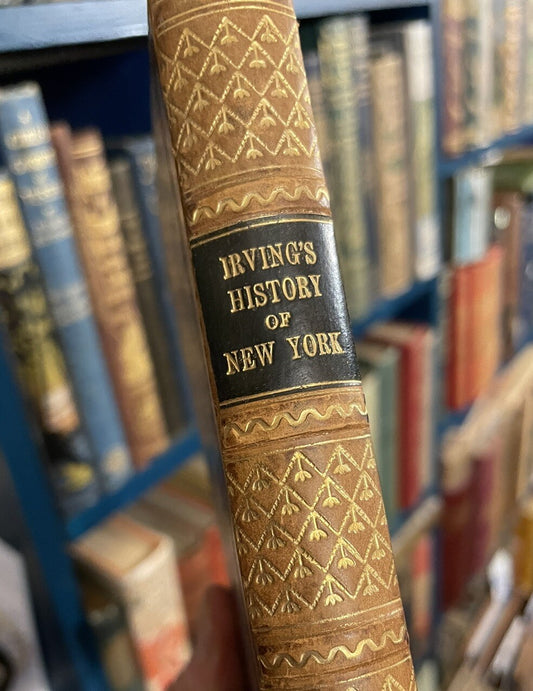 1850 Washington Irving : A History Of New York: Half Leather Binding
