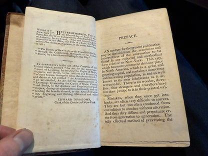1807 The Picture of New York : Travellers Guide Through Commercial Metropolis