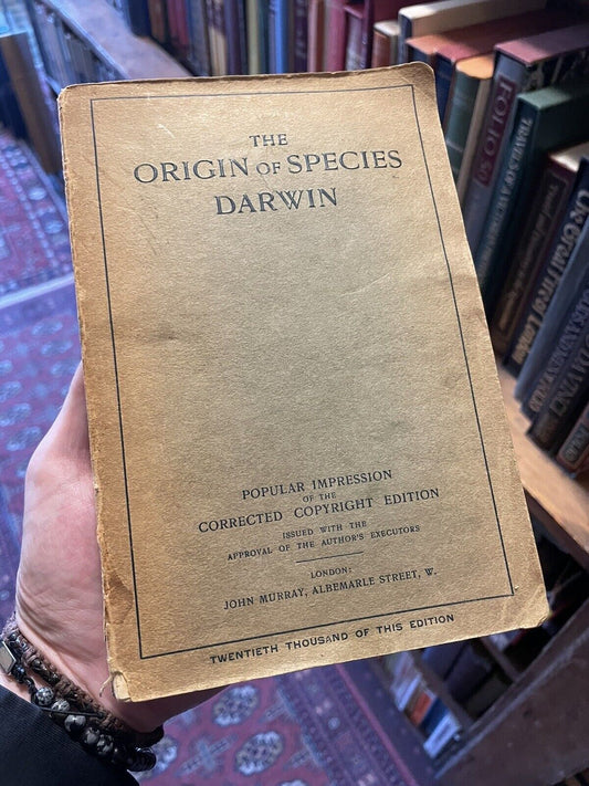THE ORIGIN OF SPECIES: Charles Darwin 1901 Scarce Paperback Edition
